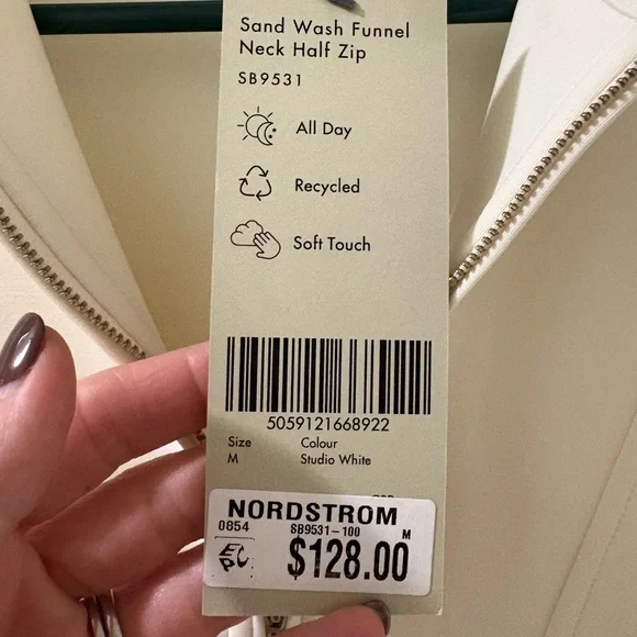 Sweaty Betty- sand wash funnel neck, half zip Pullover. Brand new, ultra soft. - Picture 6 of 6